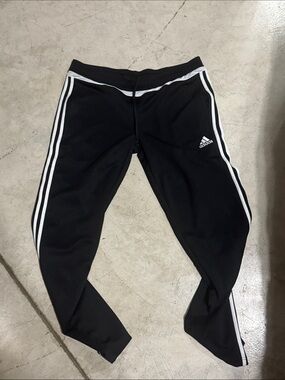 Adidas Black Soccer Warmups with White Three-Stripe SZ. L